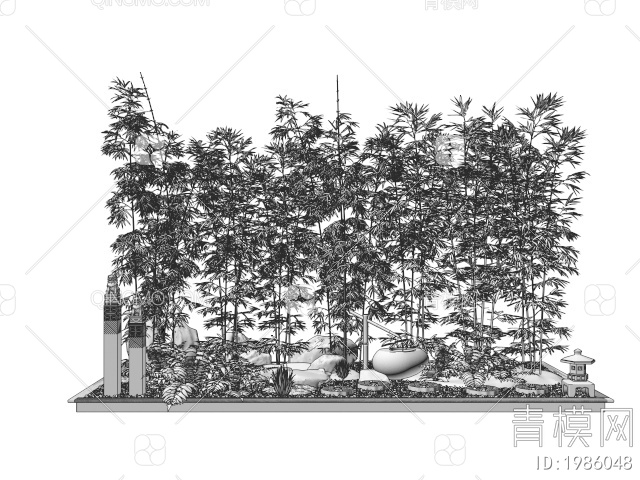 竹子 景观竹子 庭院竹林 庭院小品3D模型下载【ID:1986048】