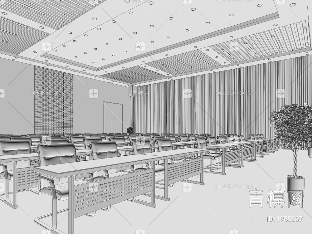 会议厅 会议室3D模型下载【ID:1985557】