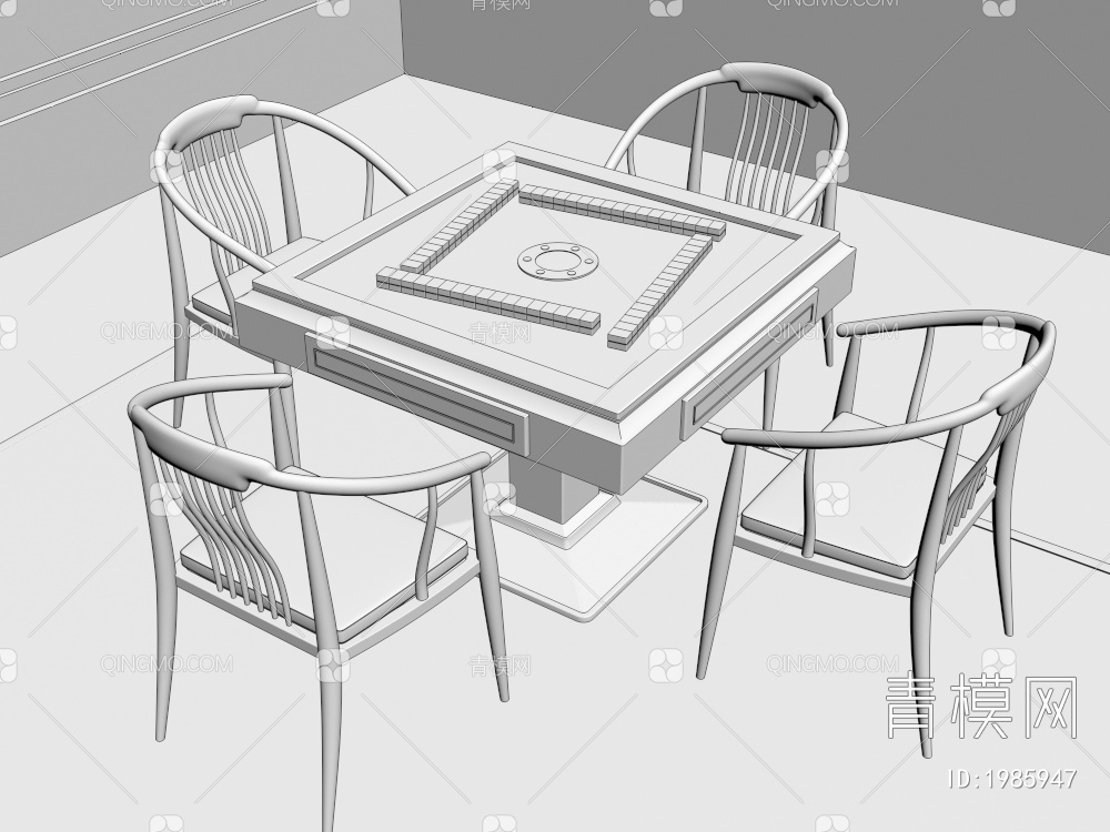 麻将桌3D模型下载【ID:1985947】