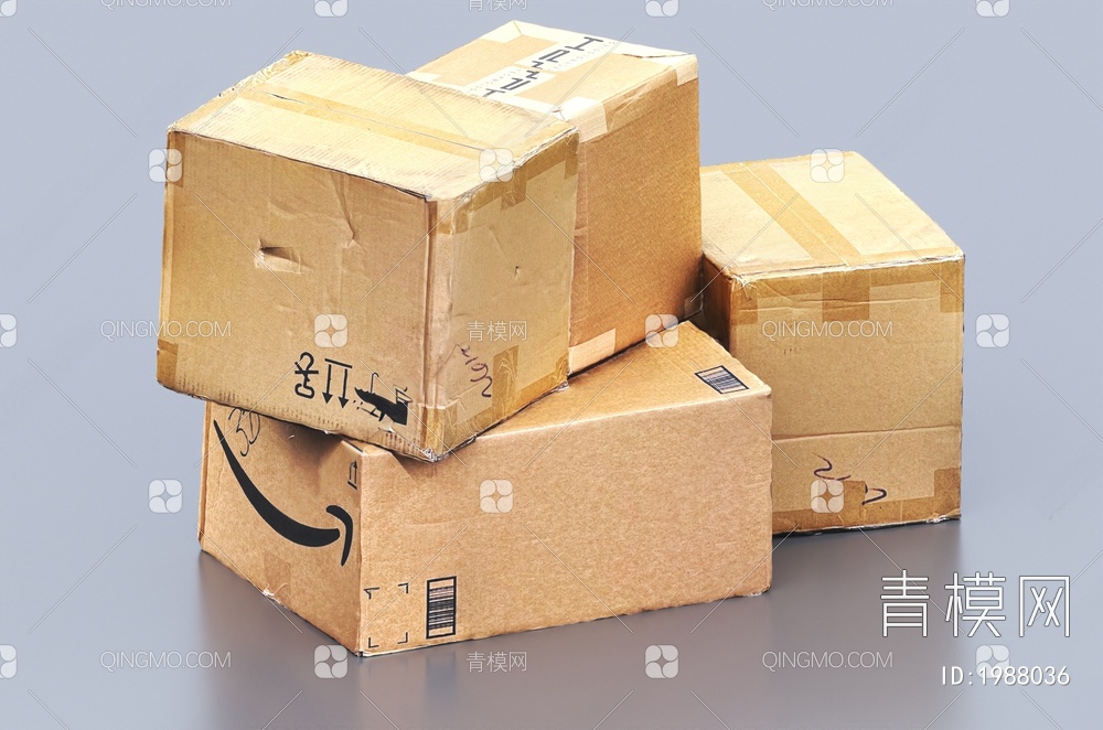 纸箱 箱子 包装箱 物流箱 快递箱3D模型下载【ID:1988036】