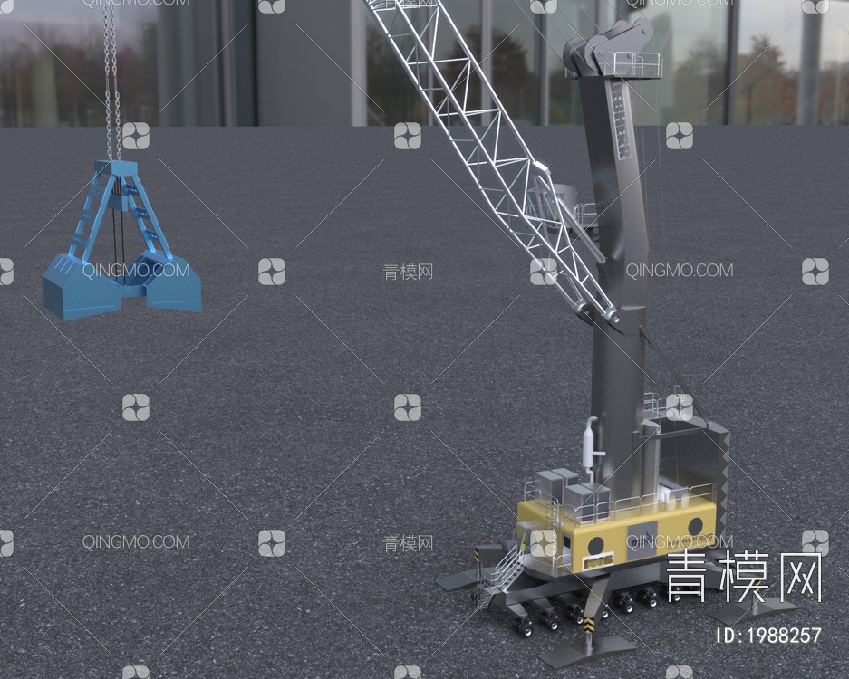 重型吊机起重机工程作业机械器械3D模型下载【ID:1988257】