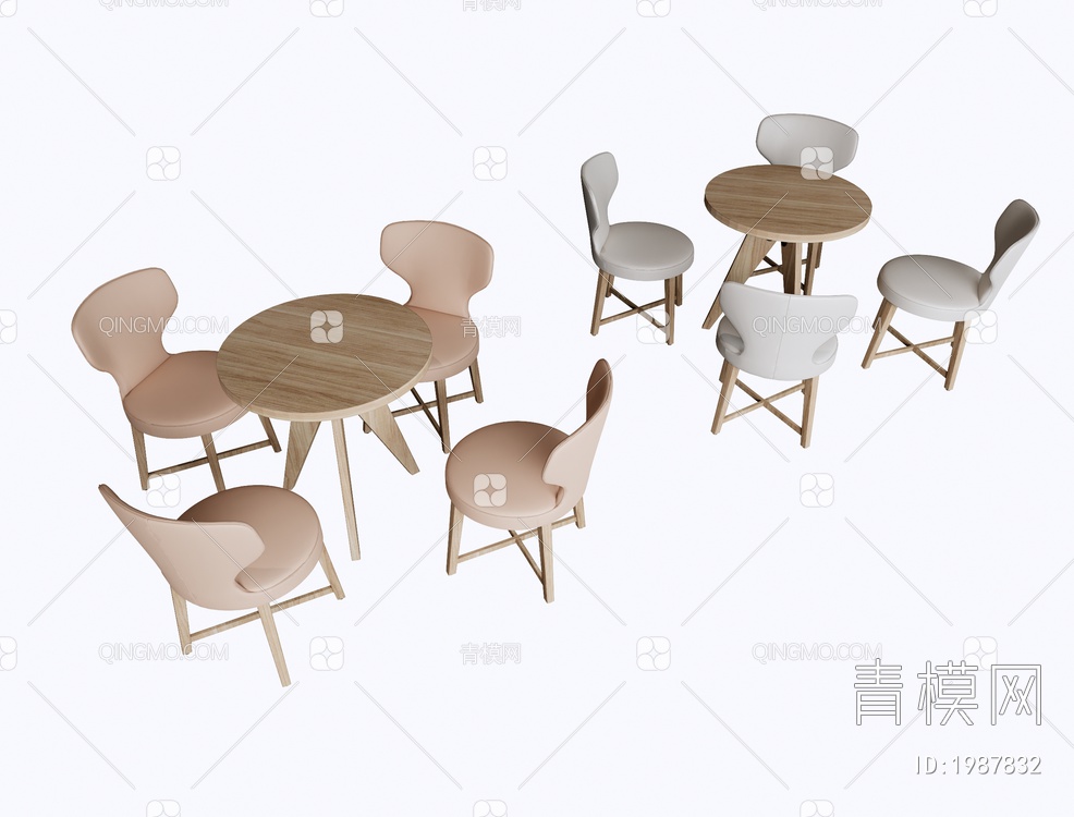 休闲桌椅组合SU模型下载【ID:1987832】