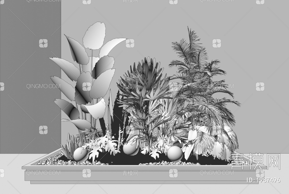 植物景观小品3D模型下载【ID:1987496】
