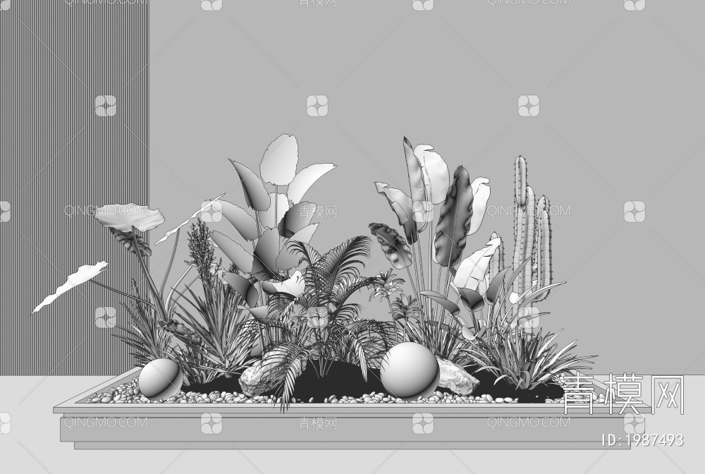 植物景观小品3D模型下载【ID:1987493】