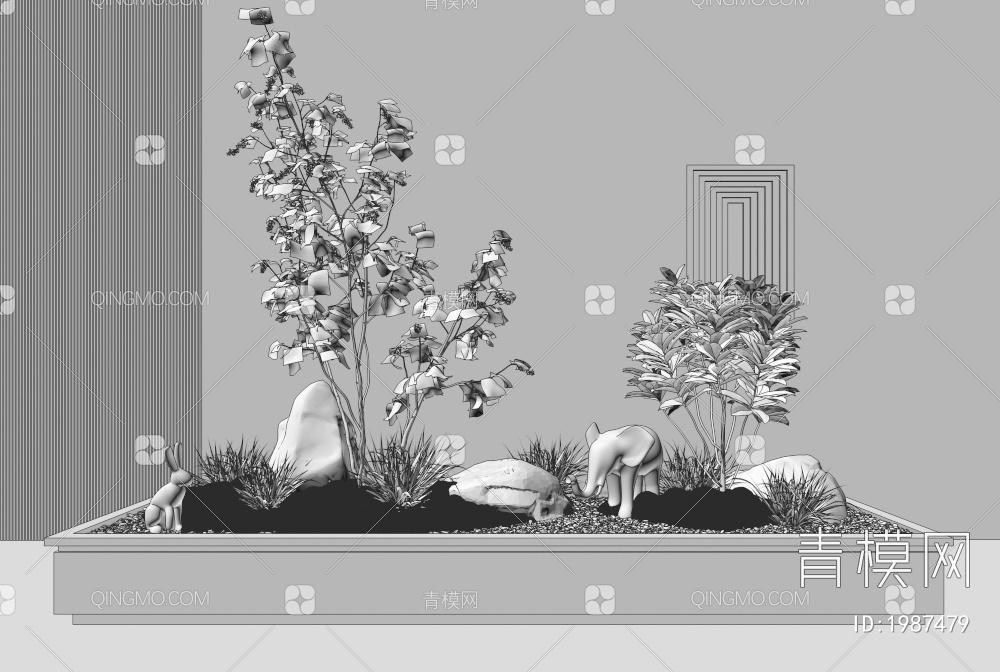 植物景观小品3D模型下载【ID:1987479】