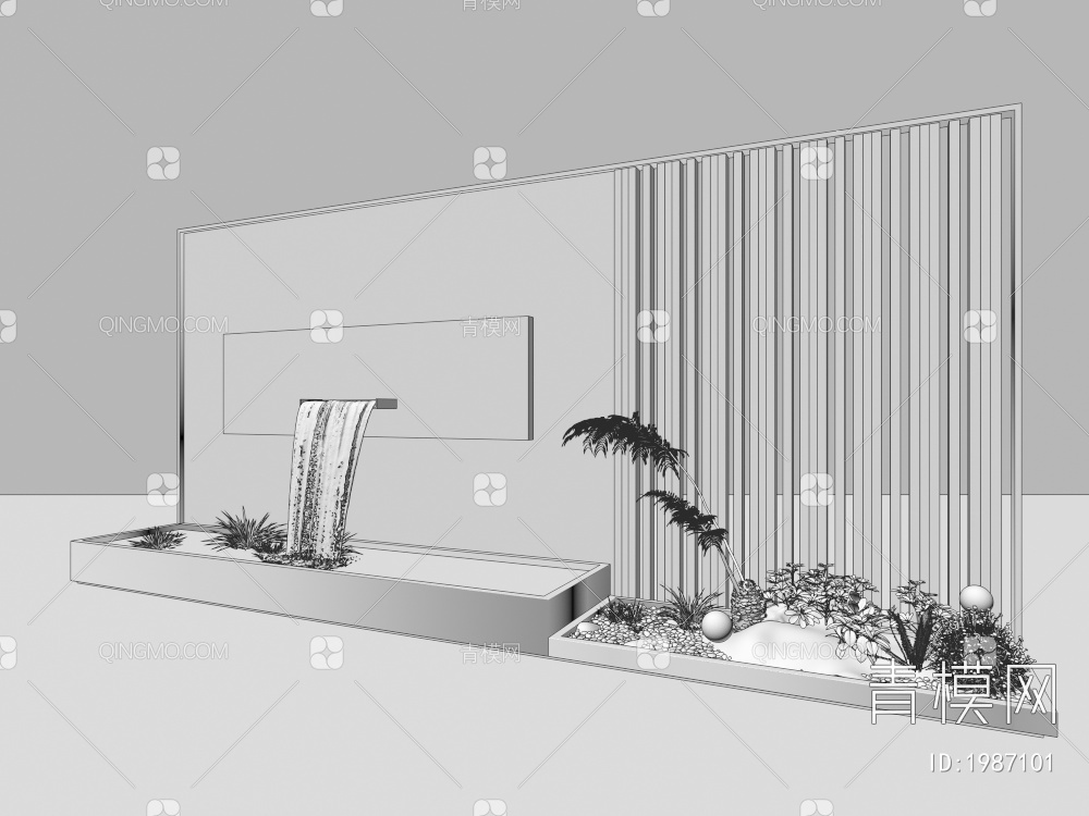 2014室内组团小景  植物堆 球形灌木 苔藓球  带花灌木植物组合3D模型下载【ID:1987101】