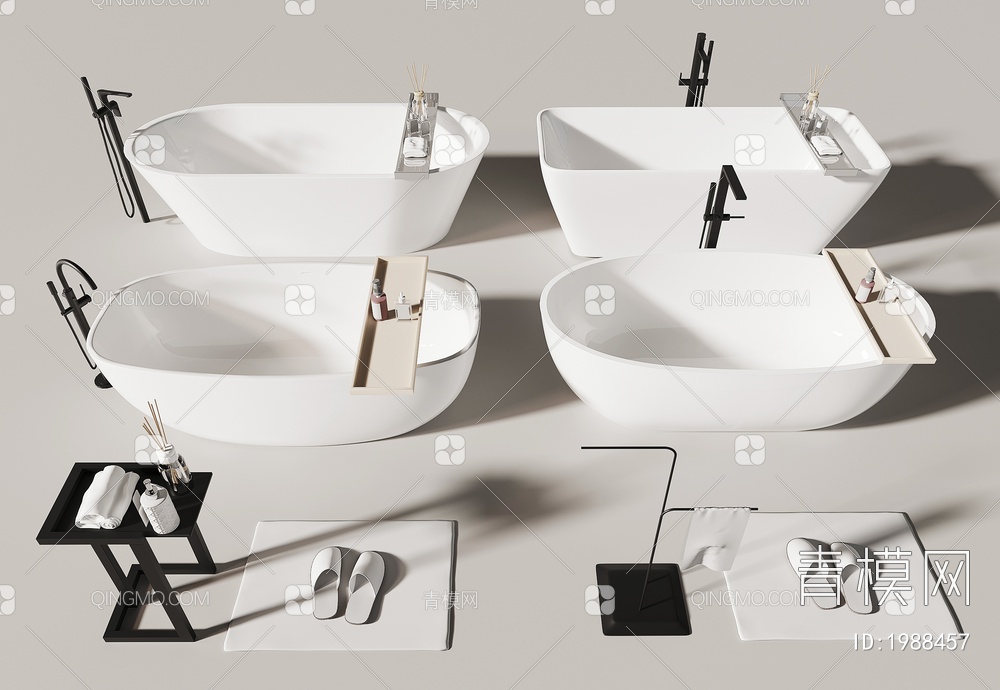 陶瓷浴缸3D模型下载【ID:1988457】