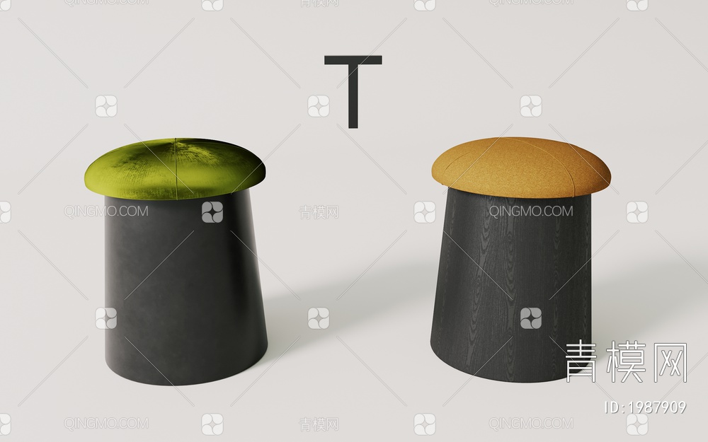 果绿，焦黄，水果，换鞋凳，矮凳，凳子3D模型下载【ID:1987909】