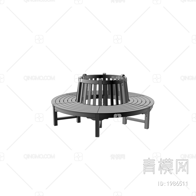 户外圆形座椅3D模型下载【ID:1986511】