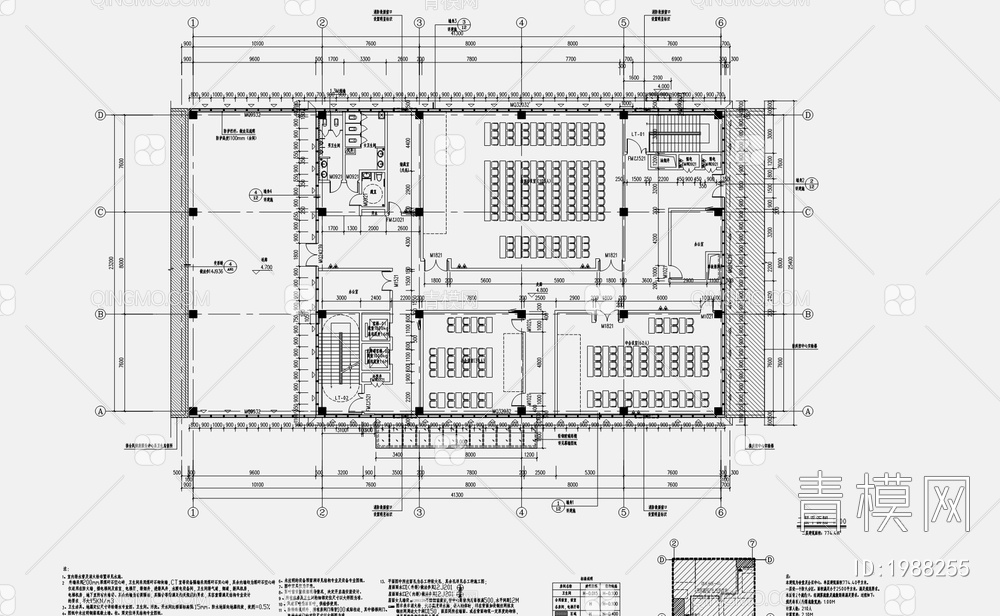 1600平2层医院食堂施工图【ID:1988255】