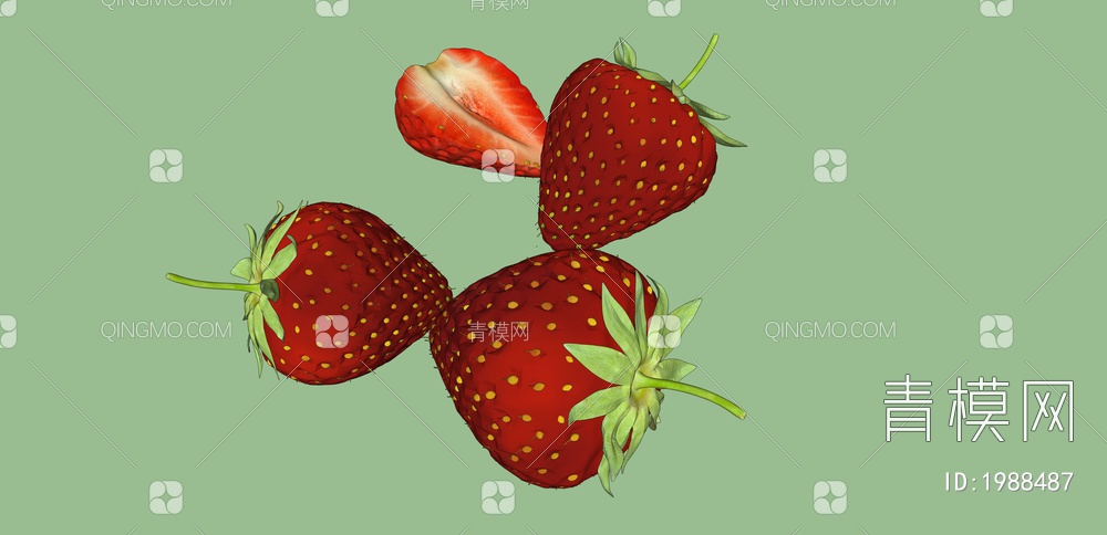 水果 草莓SU模型下载【ID:1988487】