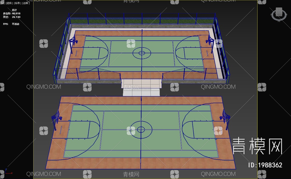 体育健身公共场合篮球场3D模型下载【ID:1988362】