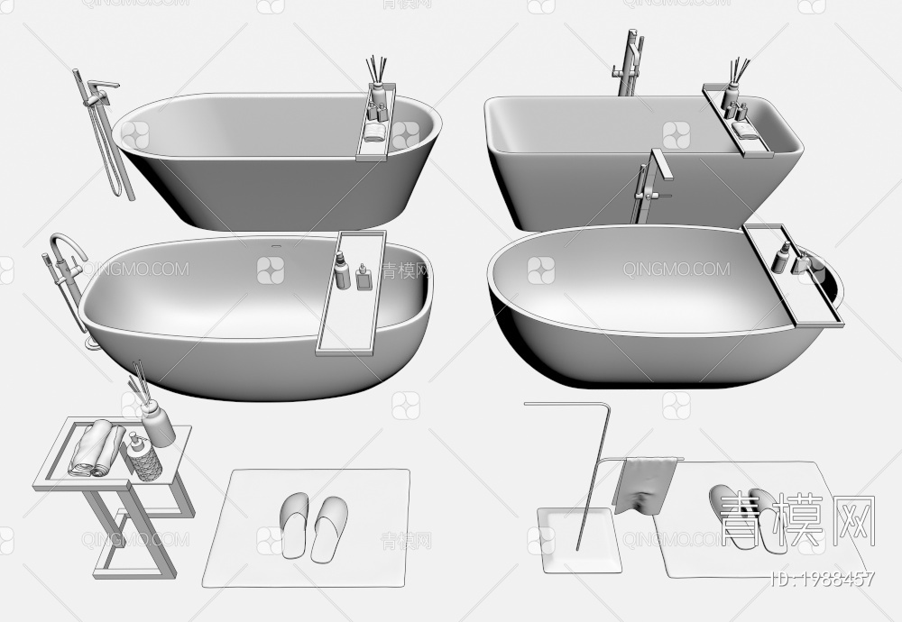 陶瓷浴缸3D模型下载【ID:1988457】