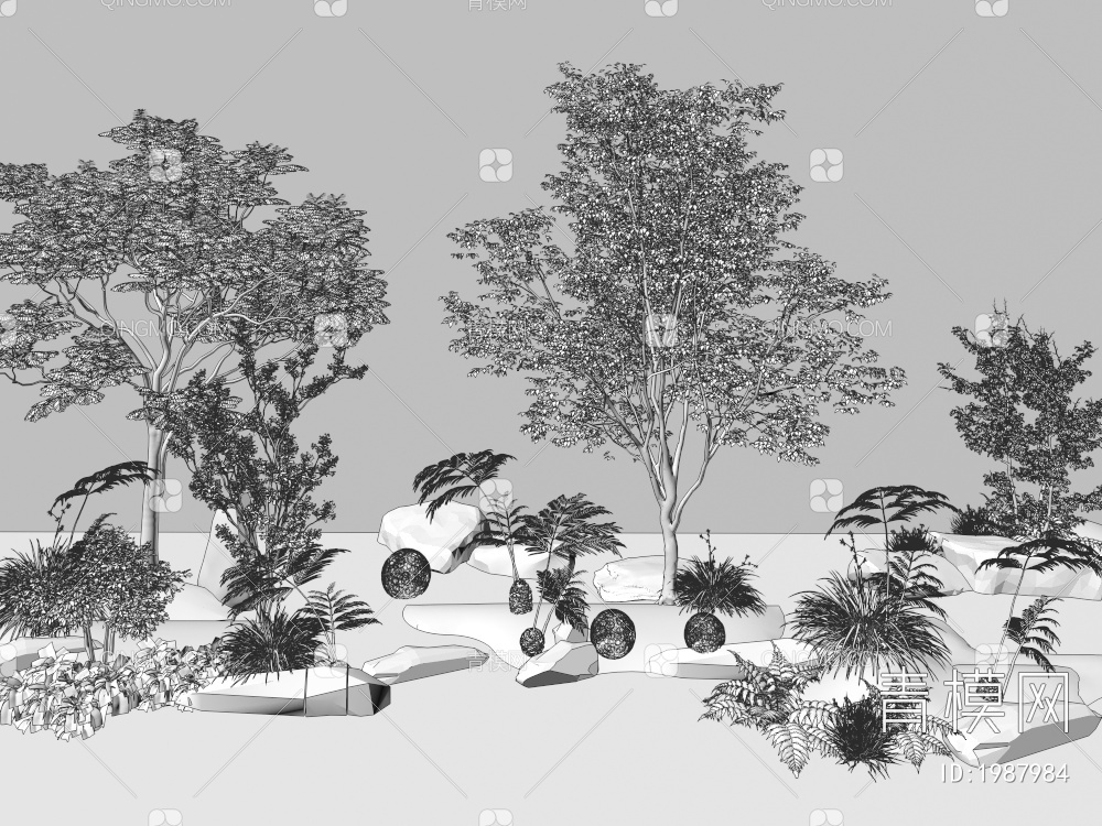 庭院景观小品3D模型下载【ID:1987984】
