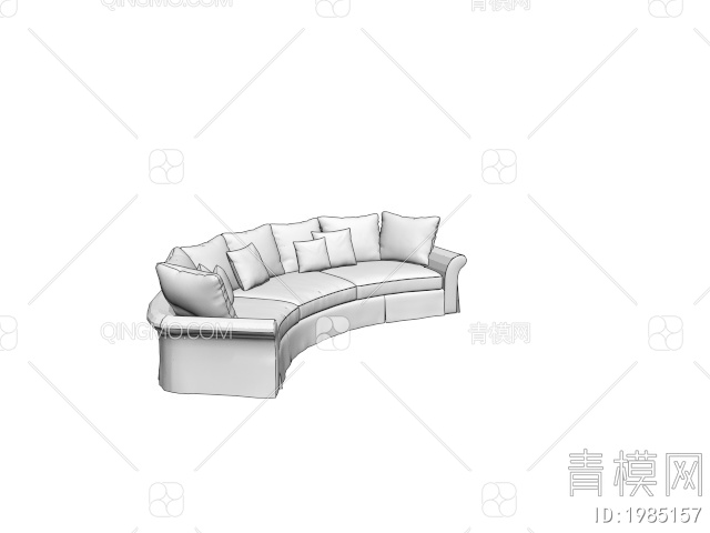 弧形多人沙发3D模型下载【ID:1985157】
