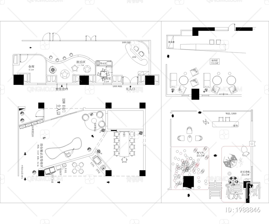 最新餐饮办公酒店空间设计模块参考【ID:1988846】