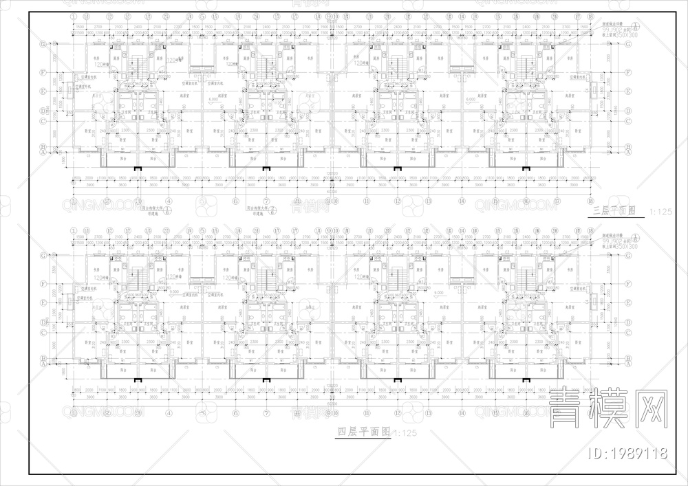 多层住宅建筑设计施工图【ID:1989118】