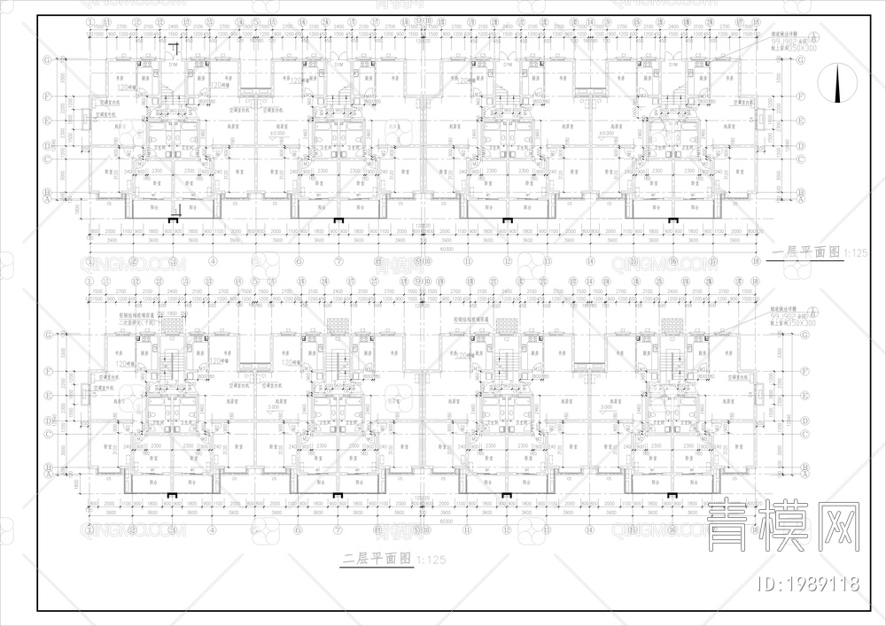 多层住宅建筑设计施工图【ID:1989118】