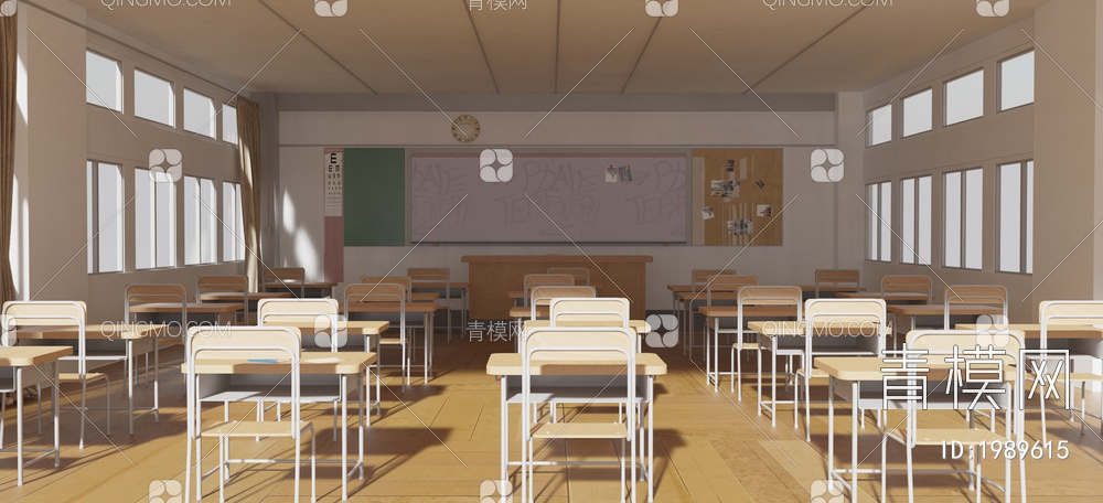 工装设计 教室3D模型下载【ID:1989615】