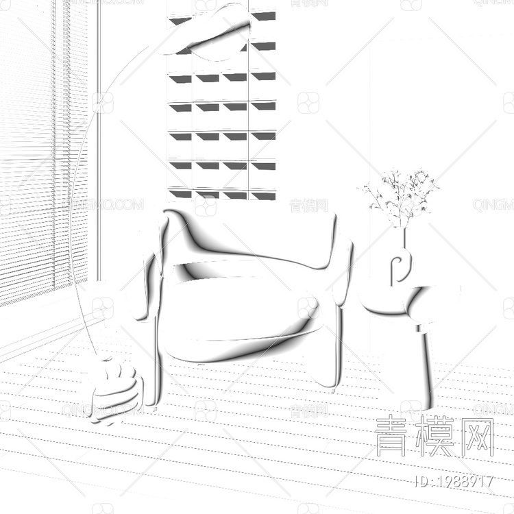原木风单人沙发组合3D模型下载【ID:1988917】