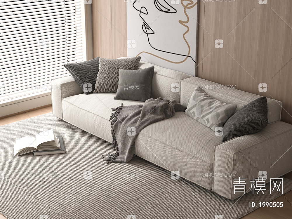 双人沙发SU模型下载【ID:1990505】