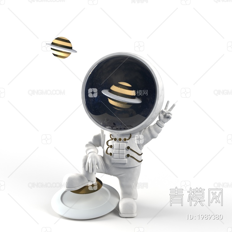 宇航员 雕塑3D模型下载【ID:1989380】