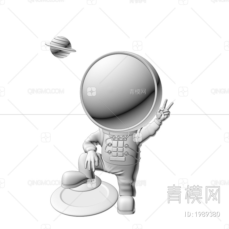 宇航员 雕塑3D模型下载【ID:1989380】