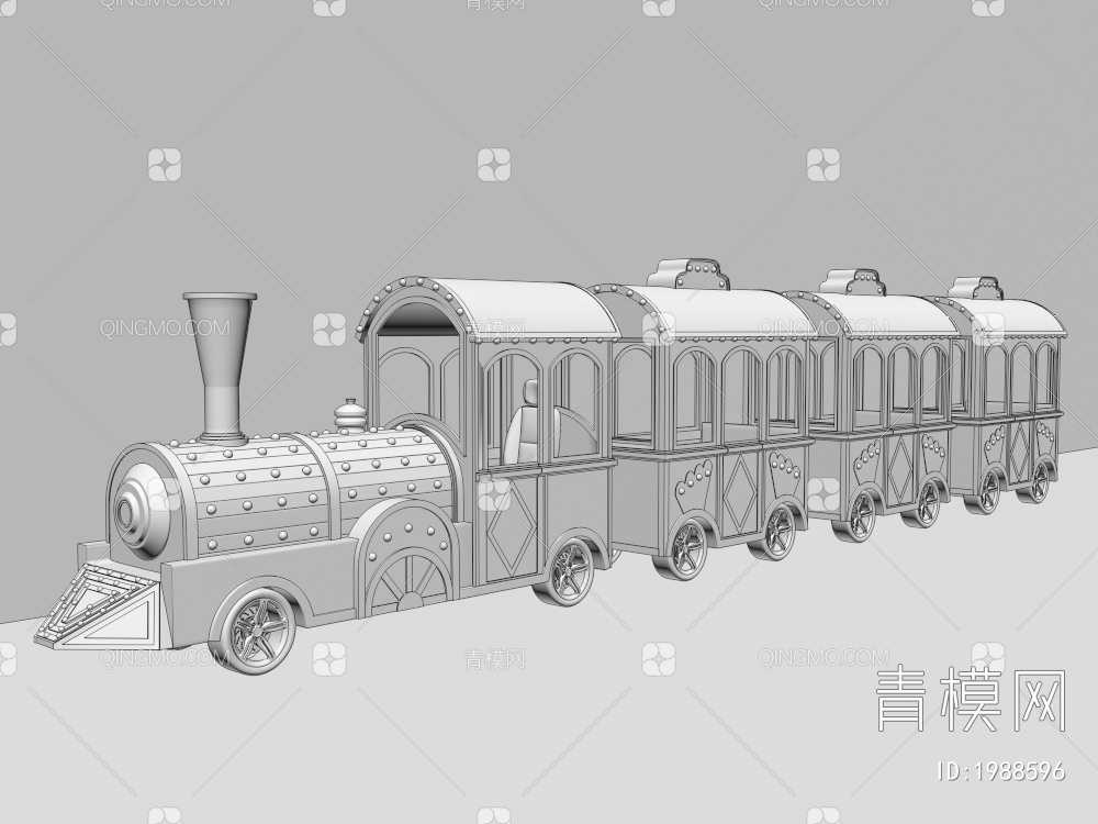 火车 观光火车 游览车3D模型下载【ID:1988596】