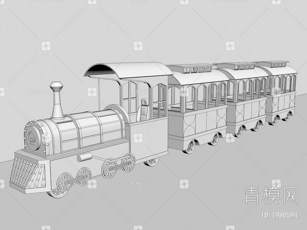 火车 观光火车 游览车3D模型下载【ID:1988594】