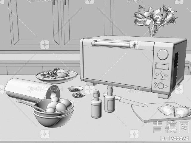 厨房家电 烤箱3D模型下载【ID:1988693】
