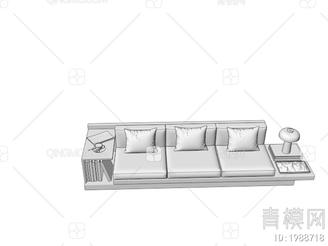 庭院景观座椅 庭院户外沙发 卡座沙发 书籍摆件3D模型下载【ID:1988718】