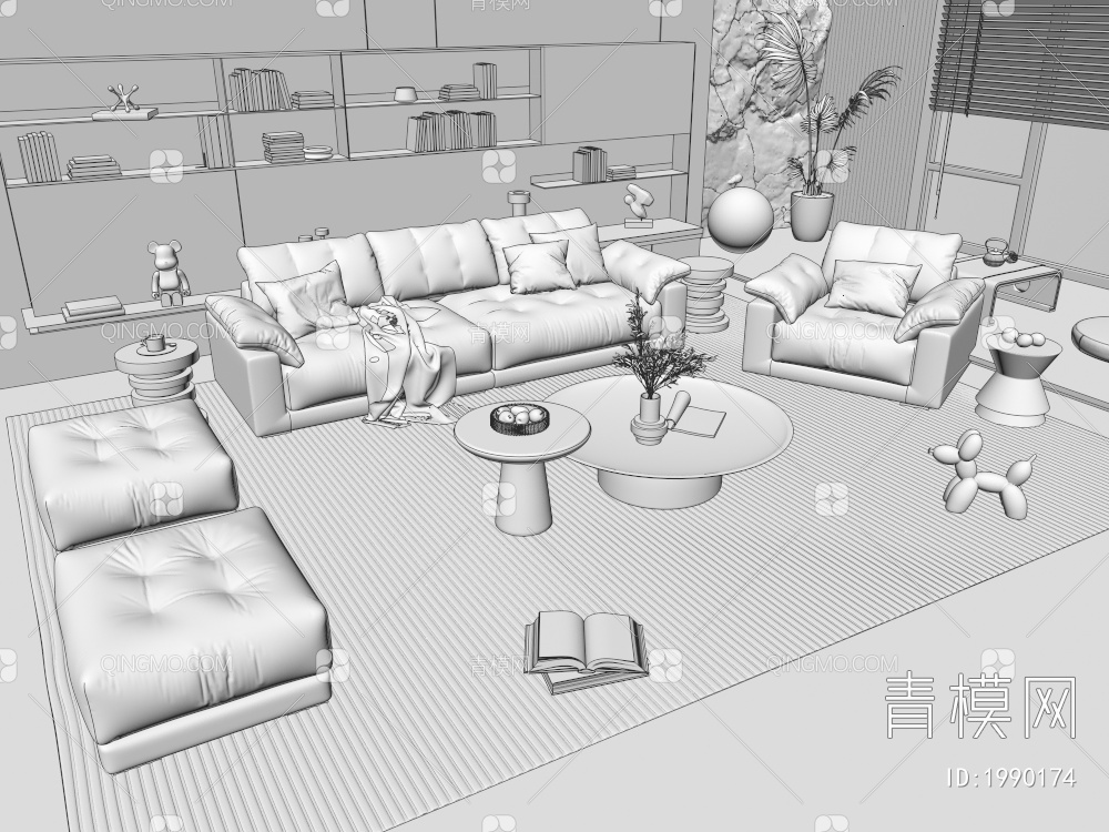 Minotti沙发茶几组合3D模型下载【ID:1990174】
