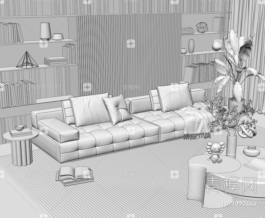 双人沙发3D模型下载【ID:1990463】