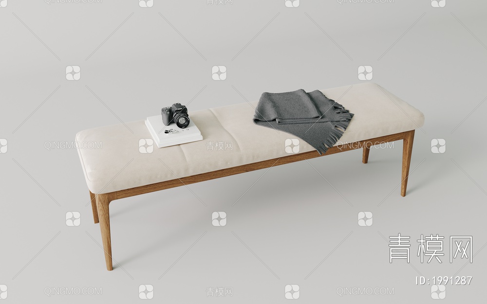 实木，复古，凳子，换鞋凳，床尾凳3D模型下载【ID:1991287】
