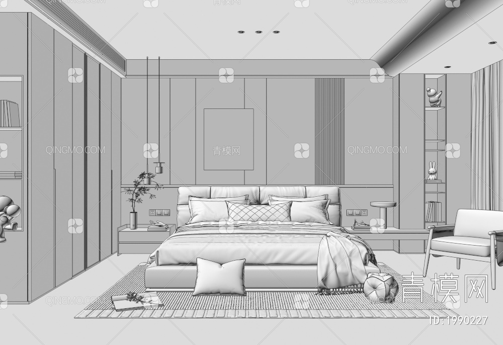 家居卧室3D模型下载【ID:1990227】
