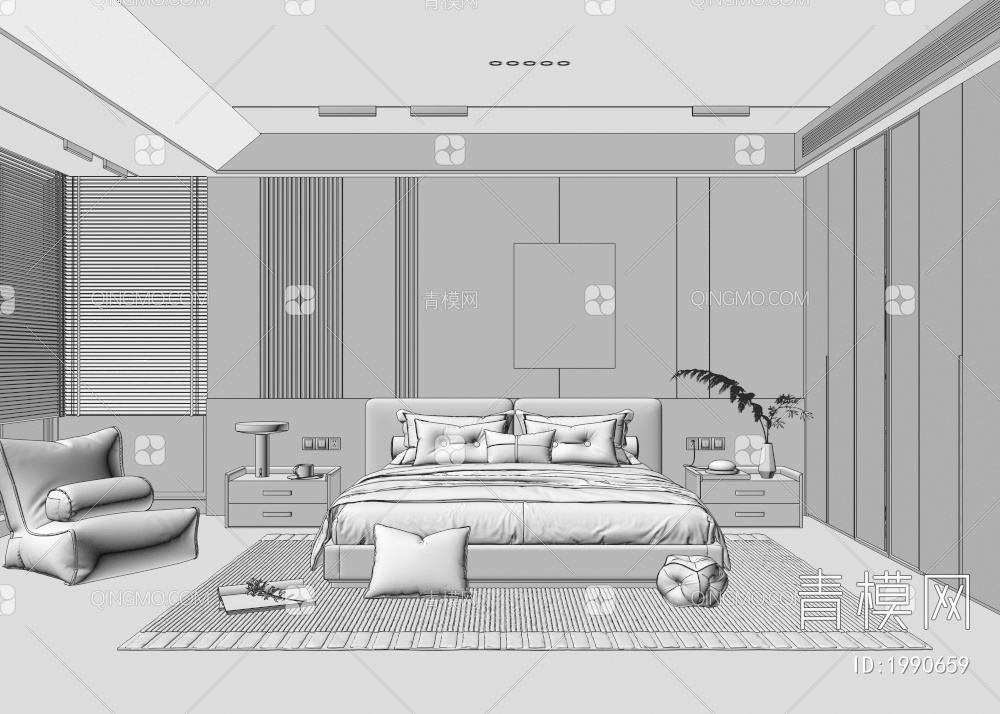 家居卧室3D模型下载【ID:1990659】