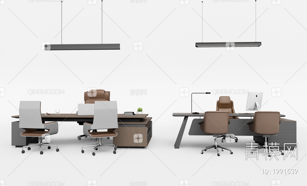 经理办公桌椅3D模型下载【ID:1991539】