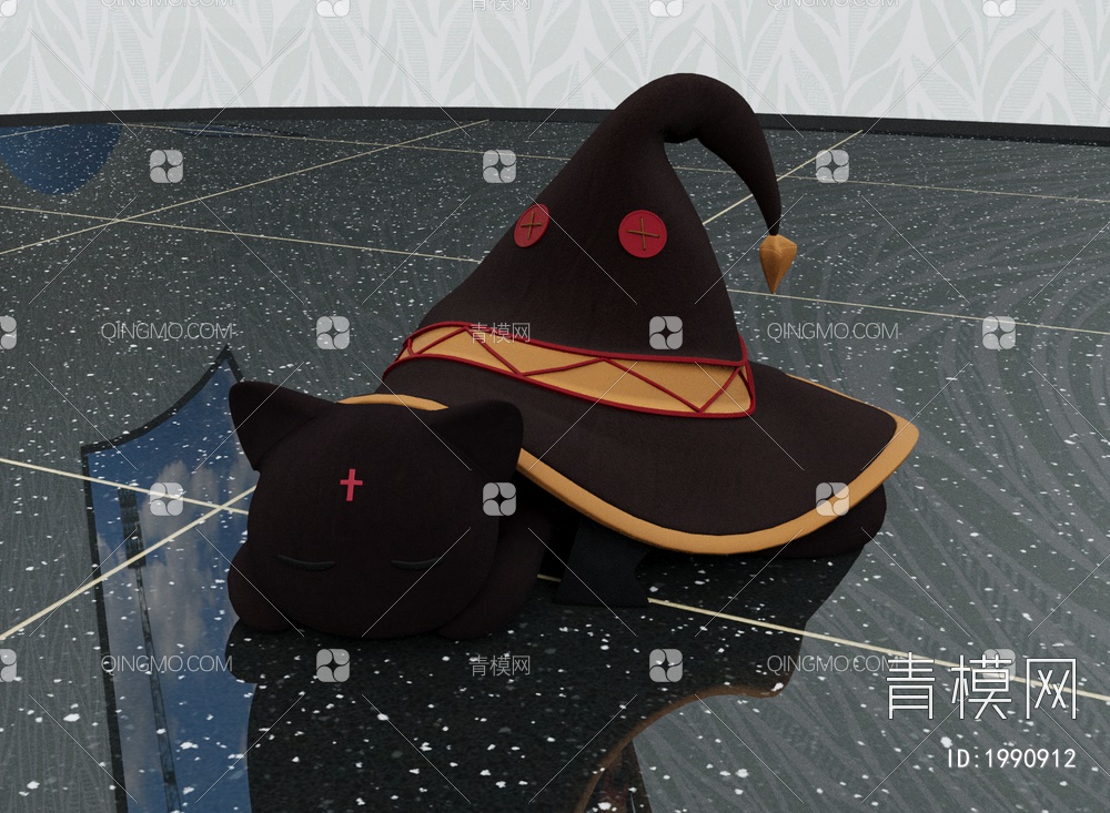 黑色帽子摆件3D模型下载【ID:1990912】