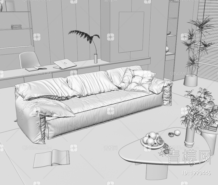 双人沙发3D模型下载【ID:1990446】