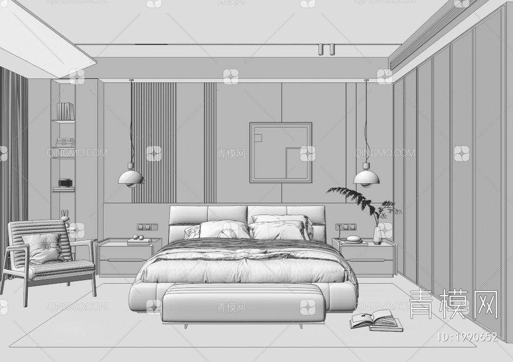 家居卧室3D模型下载【ID:1990652】