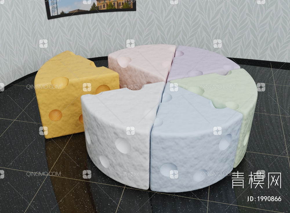 儿童沙发组合3D模型下载【ID:1990866】
