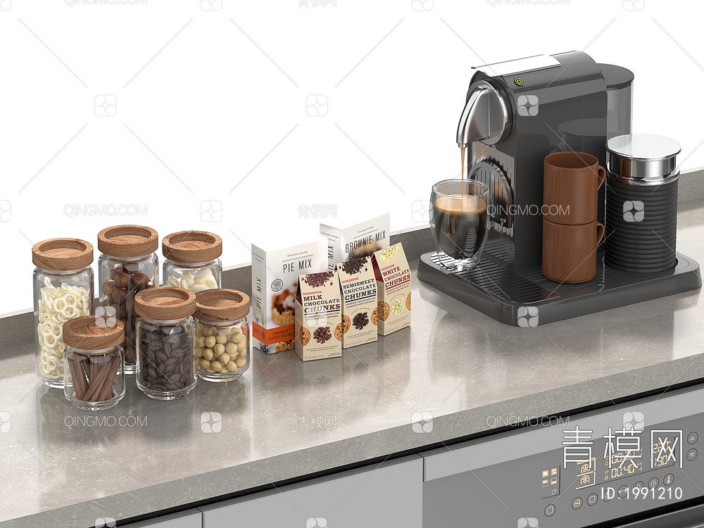 咖啡机 咖啡豆3D模型下载【ID:1991210】