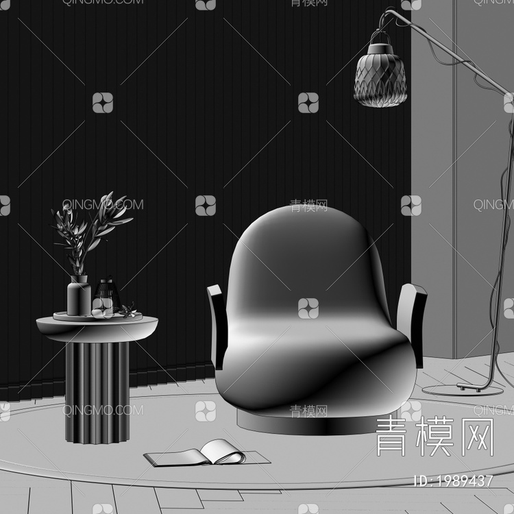 单人沙发3D模型下载【ID:1989437】