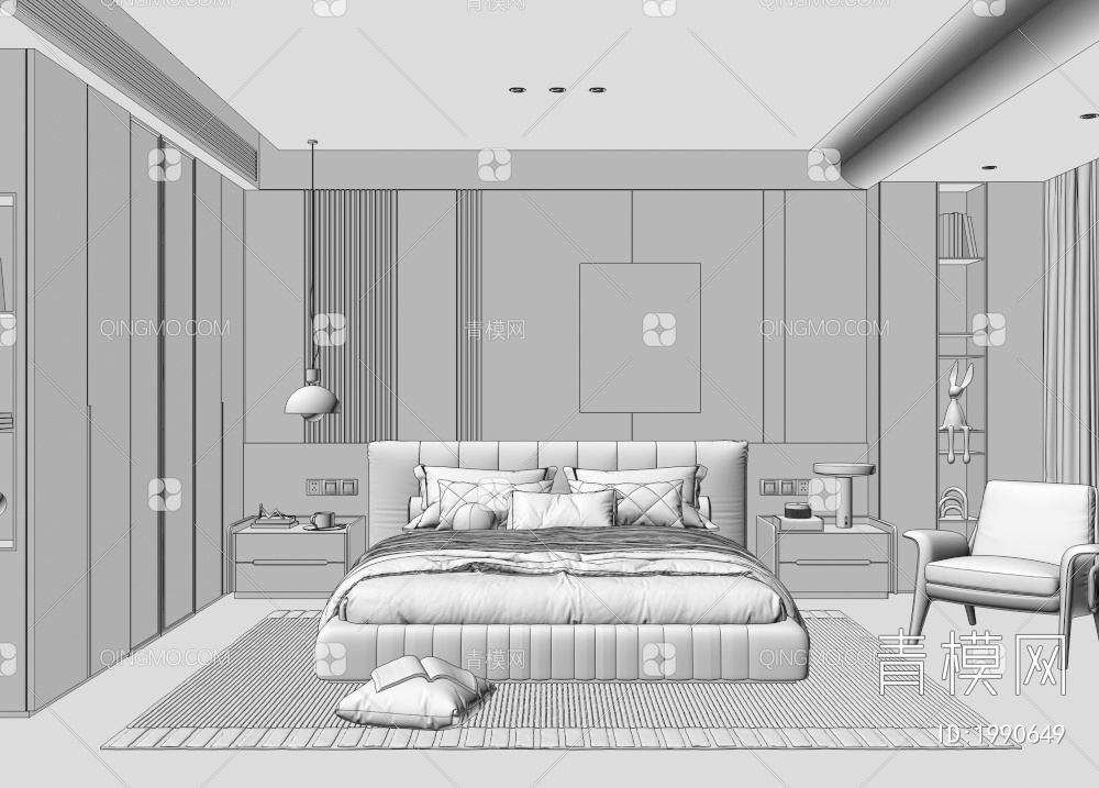 家居卧室3D模型下载【ID:1990649】