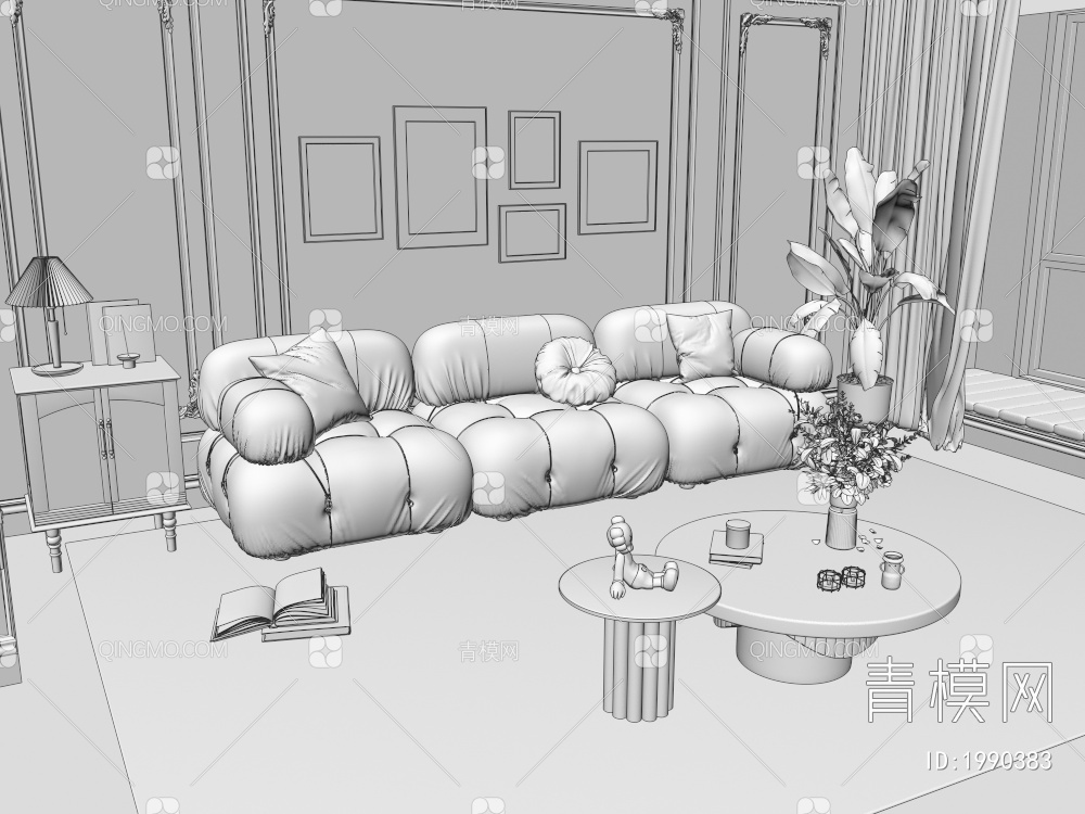 多人沙发3D模型下载【ID:1990383】