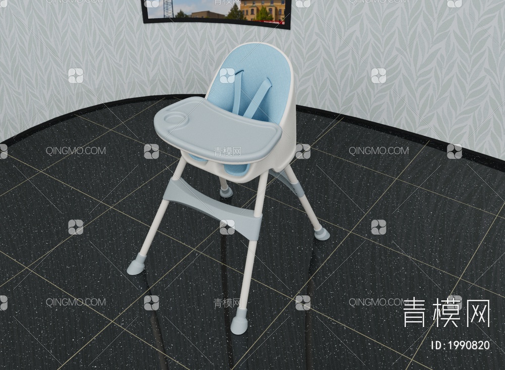 儿童椅，宝宝椅，餐椅3D模型下载【ID:1990820】