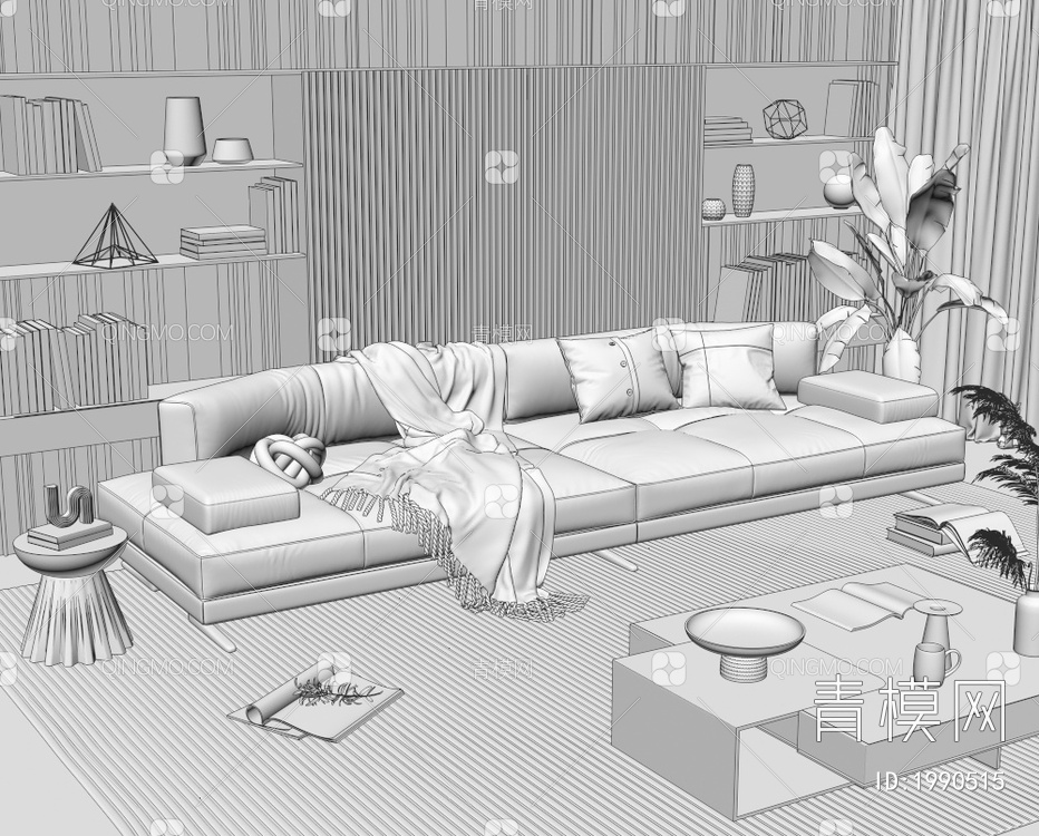 多人沙发3D模型下载【ID:1990515】