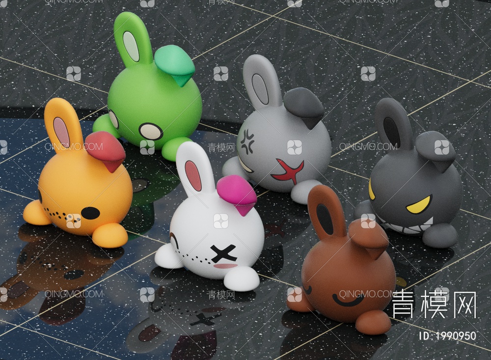 兔子摆件，手办，儿童3D模型下载【ID:1990950】