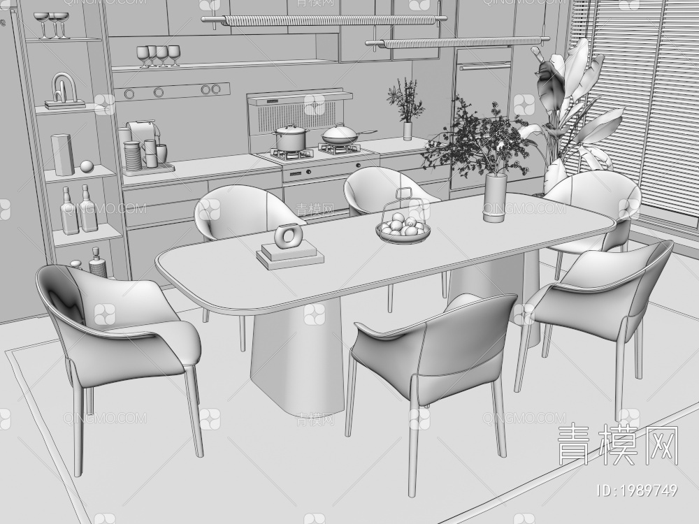 餐厅3D模型下载【ID:1989749】