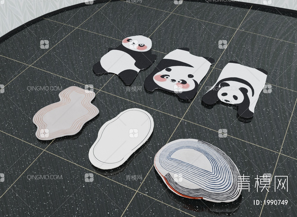 熊猫地毯3D模型下载【ID:1990749】